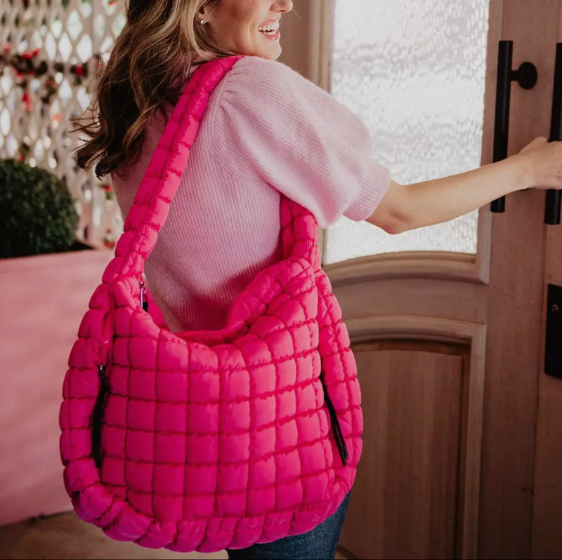 Oversized Quilted Puffer Tote