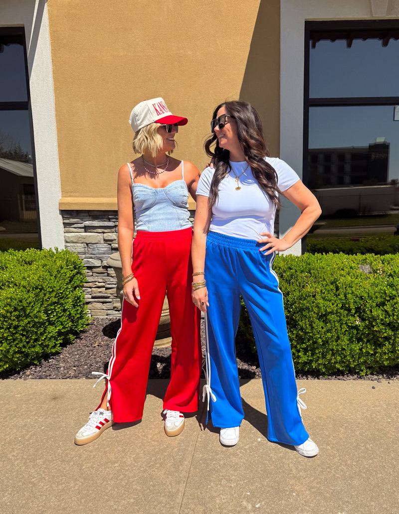 Bow Track Pants Red