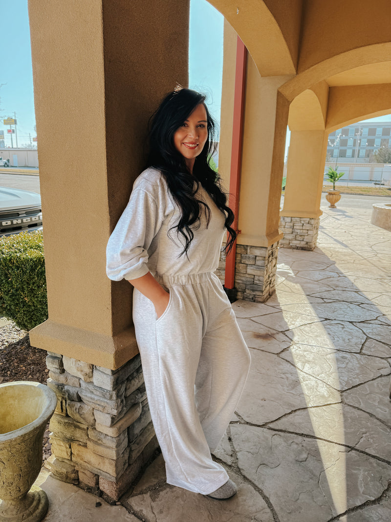 IYKYK Grey Banded Jumpsuit