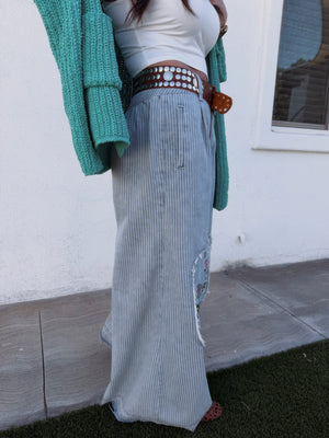 Solana Striped Floral Denim
