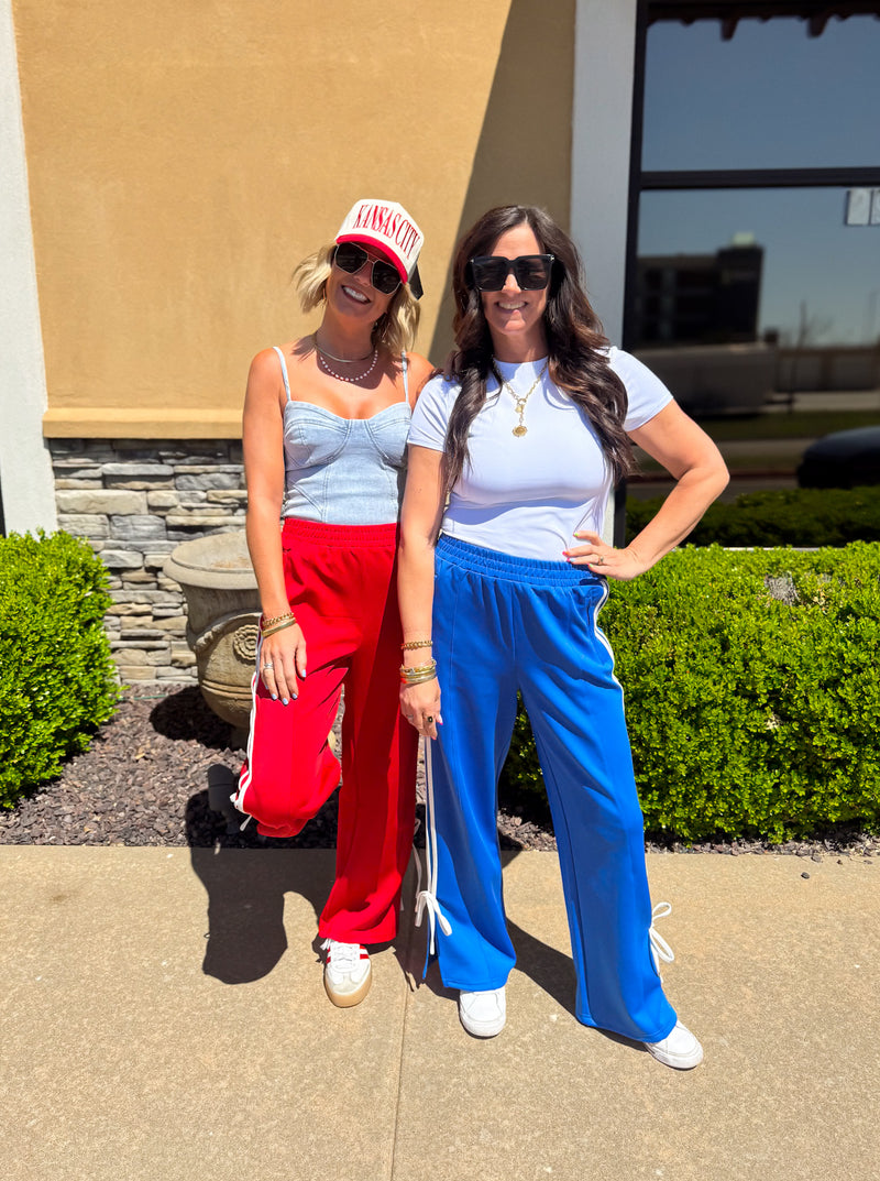 Bow Track Pants - Blue