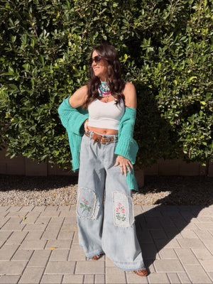 Solana Striped Floral Denim