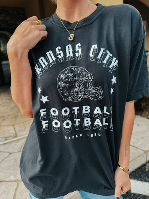 KC football Black Tee