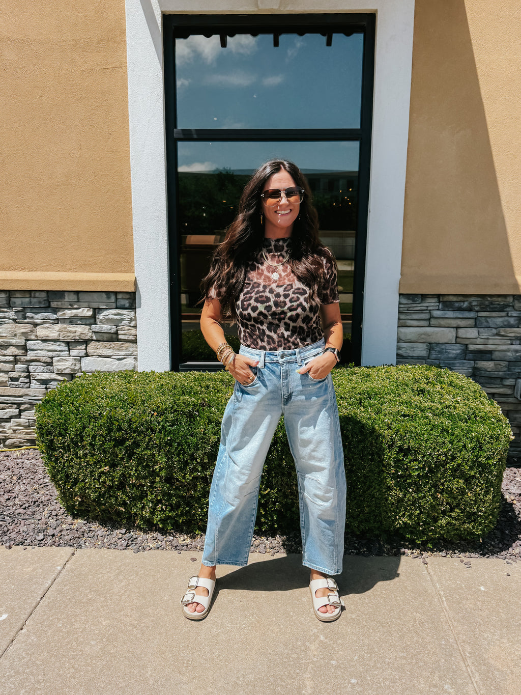 Mesh Leopard Top