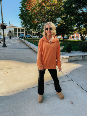 Ribbed Sherbert Orange Top