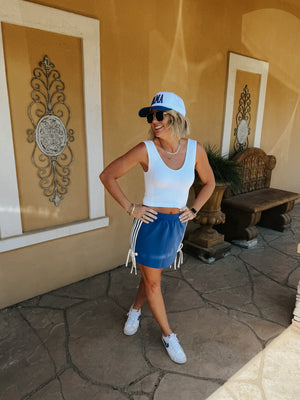 Bow Track Skirt - Blue