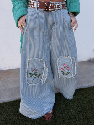 Solana Striped Floral Denim