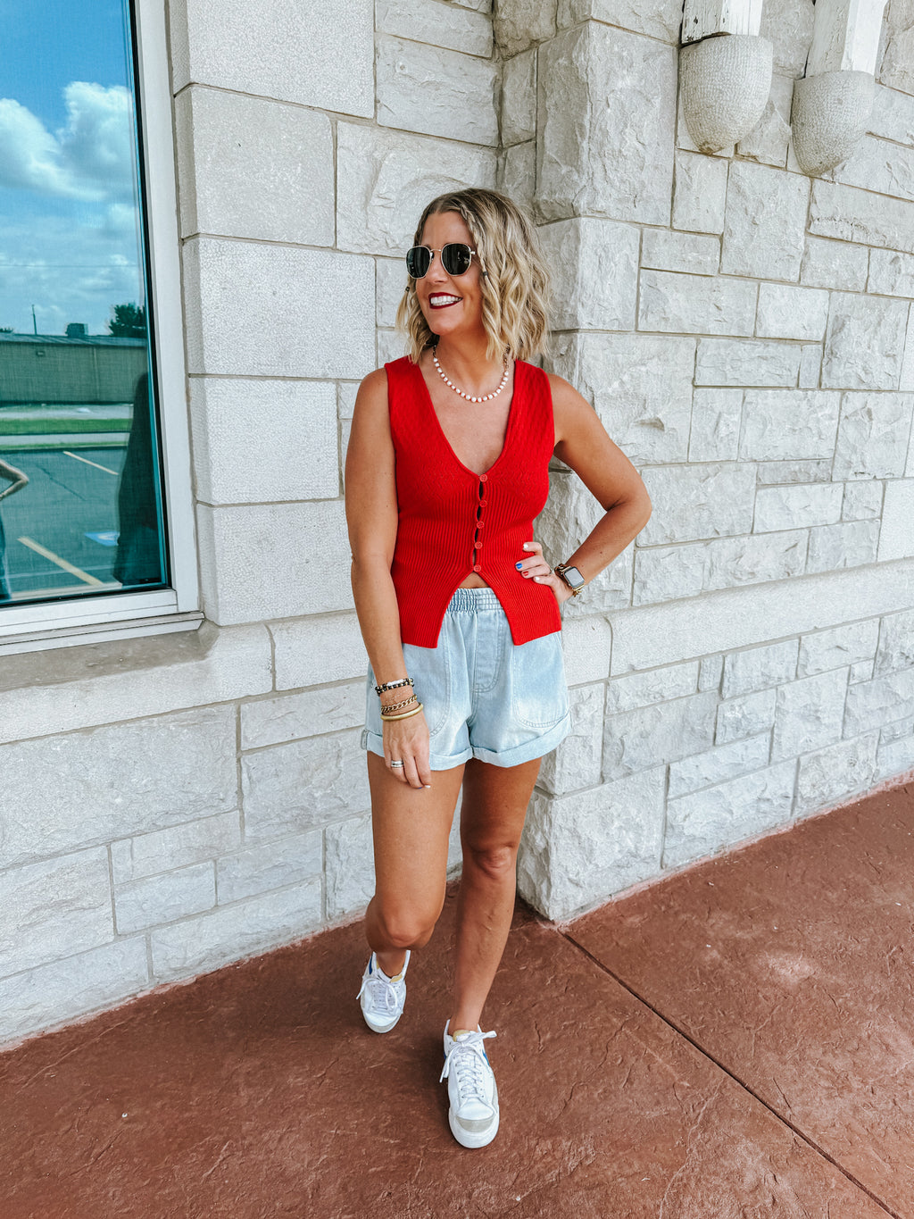 Ruby Red Sweater Tank