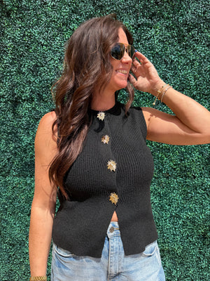 Jaya Black Sweater Vest