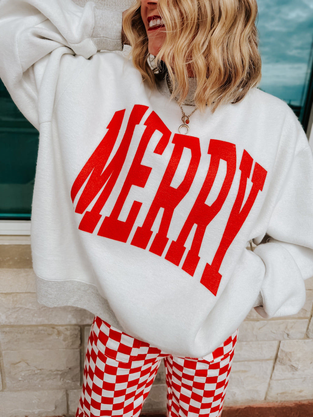 Merry Reversible Mock Neck Sweatshirt