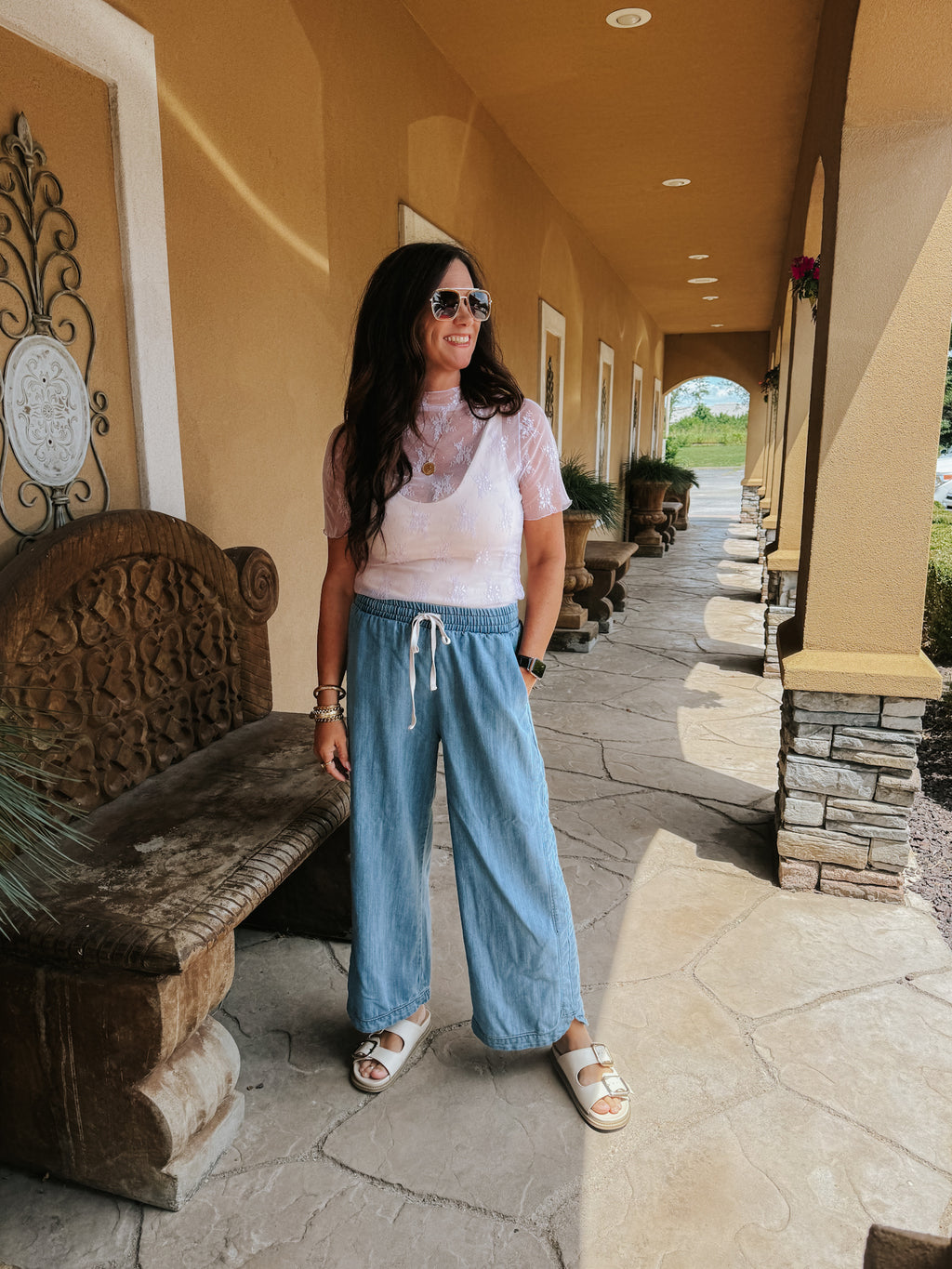 Lace Top Short Sleeve - Lilac