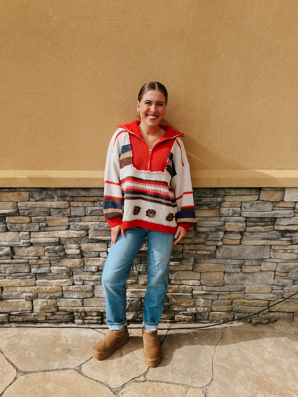 Grahm Knitted Zip Pullover