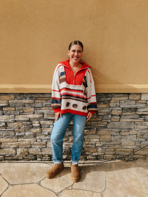 Grahm Knitted Zip Pullover