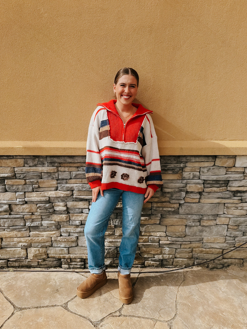 Grahm Knitted Zip Pullover