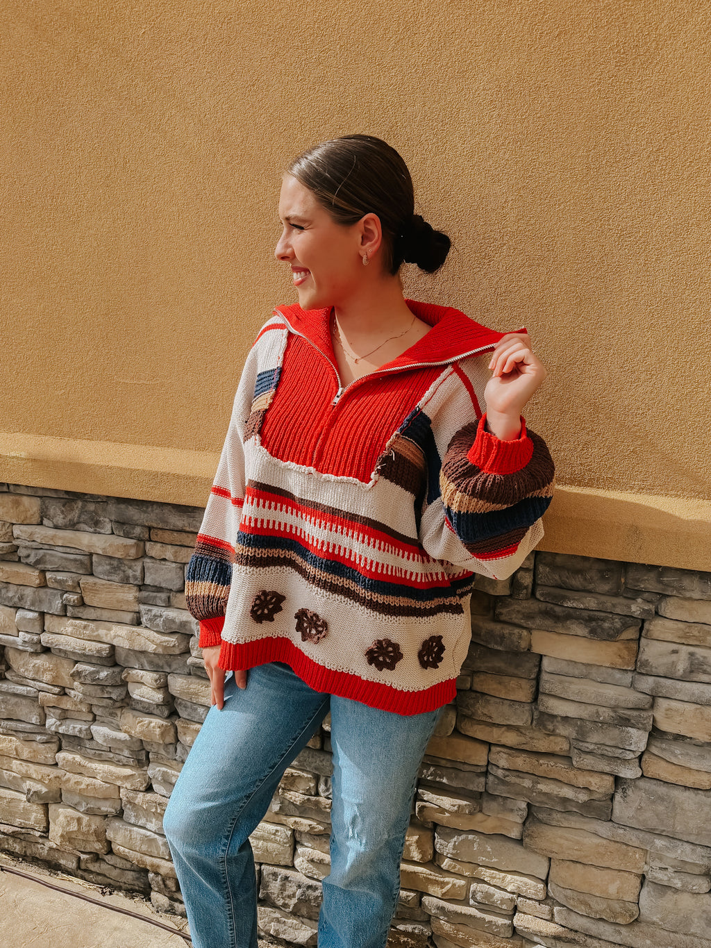 Grahm Knitted Zip Pullover