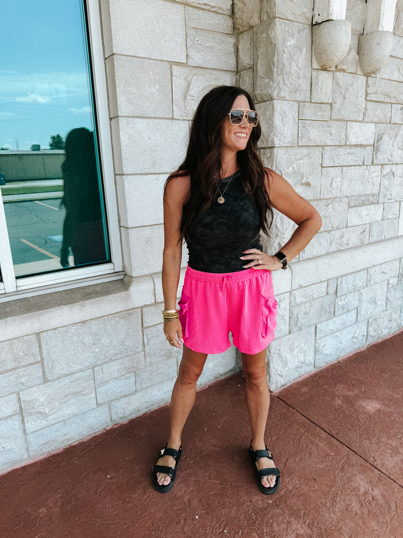 Cargo Fuchsia Pocket Shorts