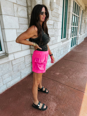 Cargo Fuchsia Pocket Shorts
