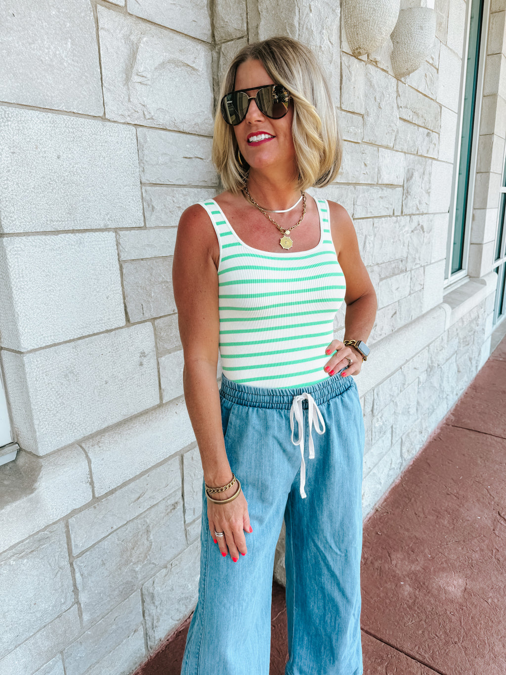 Seemless Bodysuit Striped