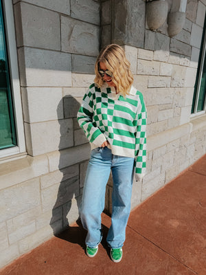Evergreen Check Top