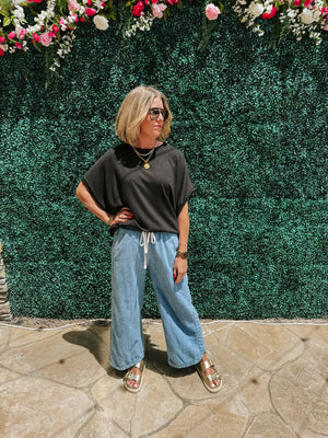 Textured Knit Top - Black