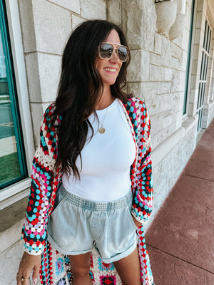 Perfect Day Crochet Cardigan - ONE SIZE