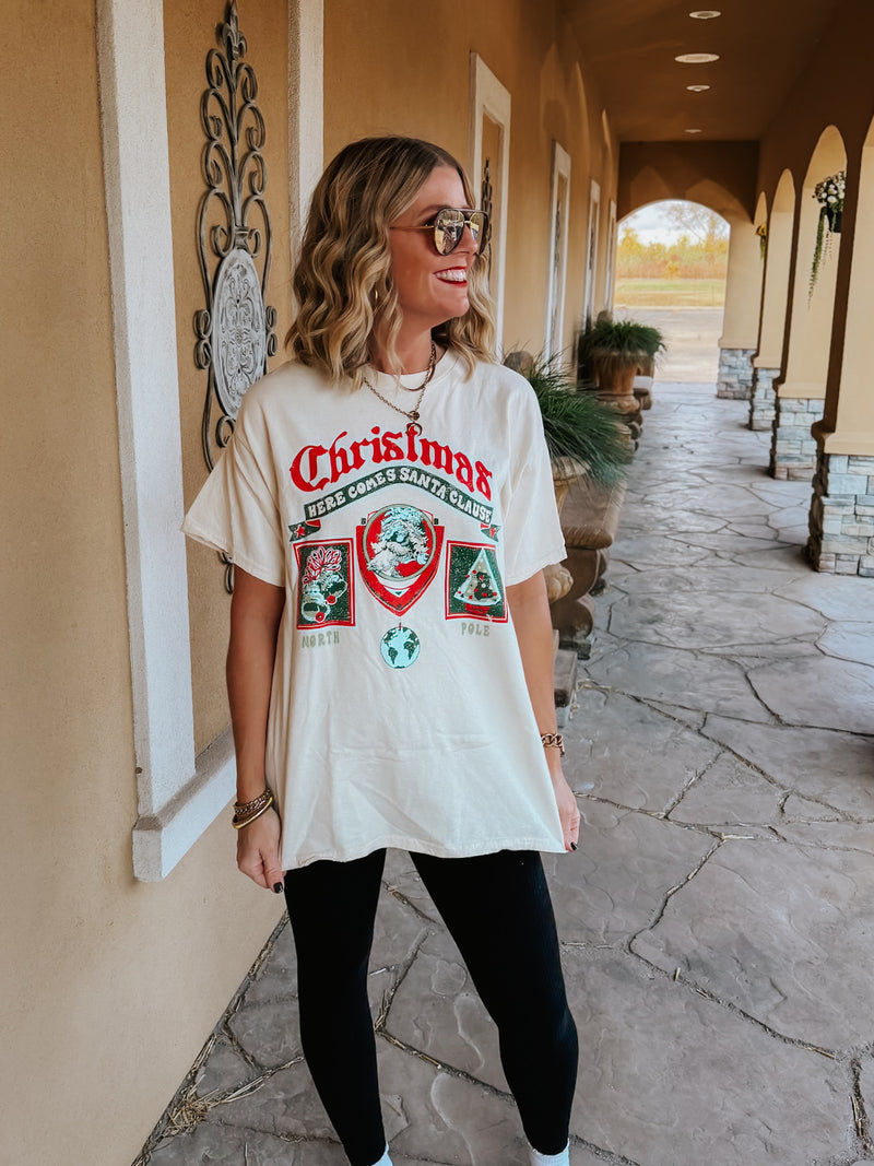 Christmas Patch Cream Tee