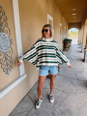 Freddie Striped Mockneck Top