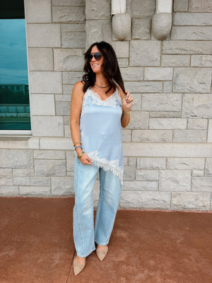 Leave It To Lace - Blue Tank