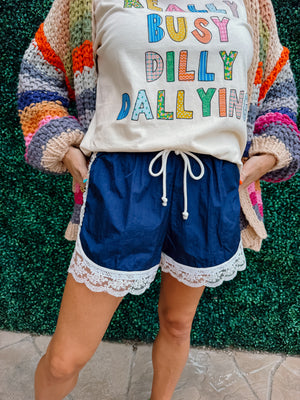 Easy Win Navy Track Shorts