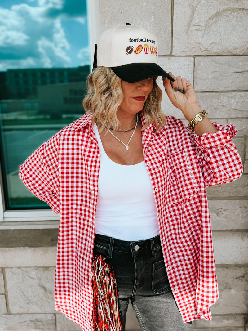 Ruby Checkered Button Up