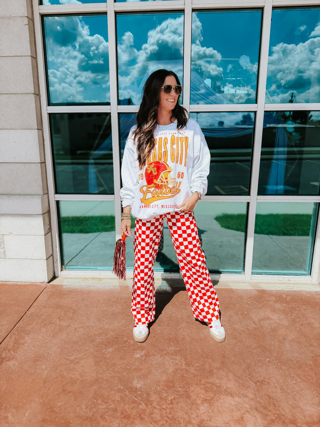 Demi Red Check Pants