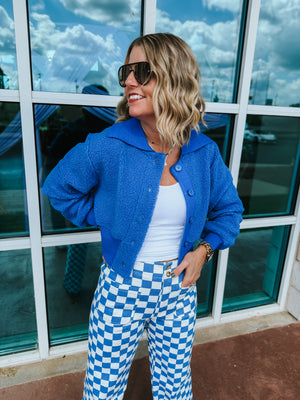 Teddy Jacket Royal Blue