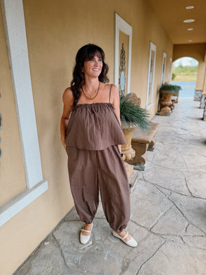 Dallas Pinstriped Jumpsuit