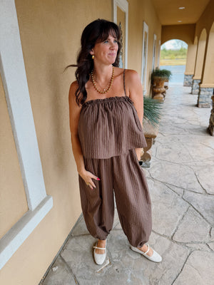 Dallas Pinstriped Jumpsuit