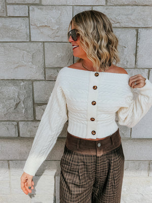 S'mores Off The Shoulder Sweater