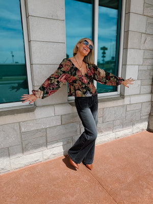 Rhodes Floral Flutter Top