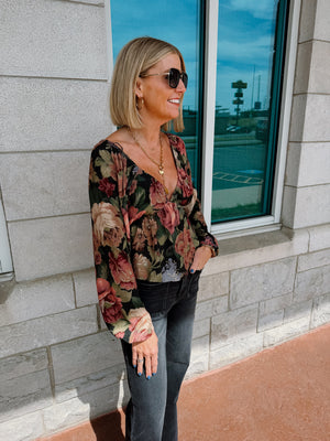 Rhodes Floral Flutter Top