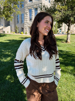 Varsity Cream Sweater