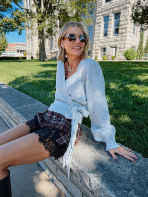 Meadow Plaid Shorts - Plum