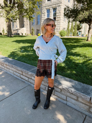 Meadow Plaid Shorts - Plum