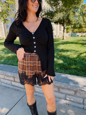 Highlands Plaid Shorts - Brown