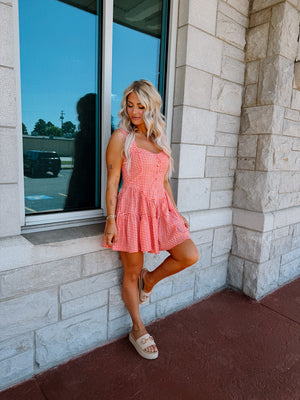 Mama Rands Checkered Tomato Romper