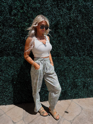Mama Rands Henley Ribbed Tank - Cream