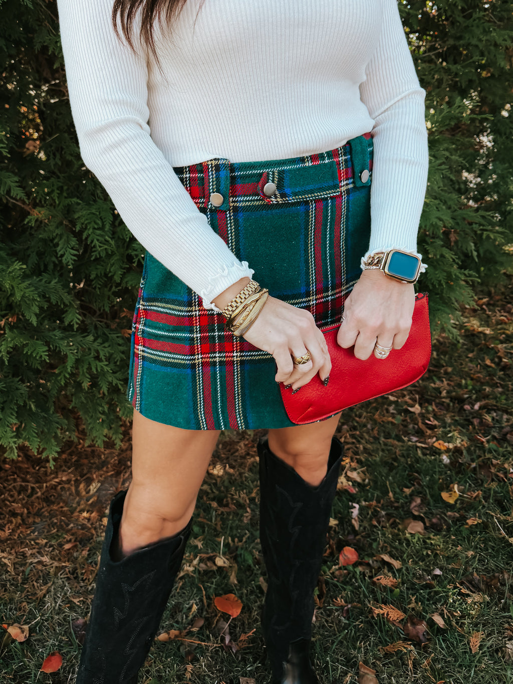 Christmas Plaid Holiday Skort