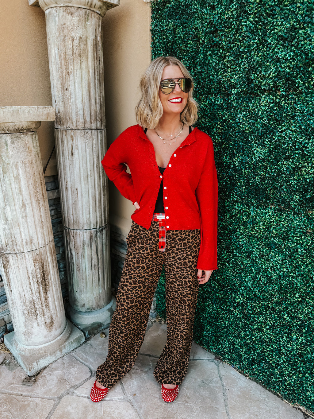 Christmas Red Leopard Boxer Pants