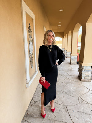 Warm Sweater Set - Black