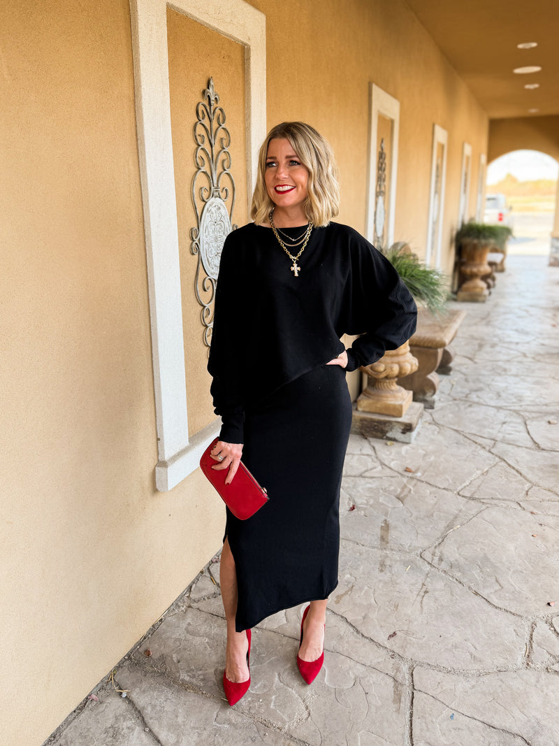 Warm Sweater Set - Black