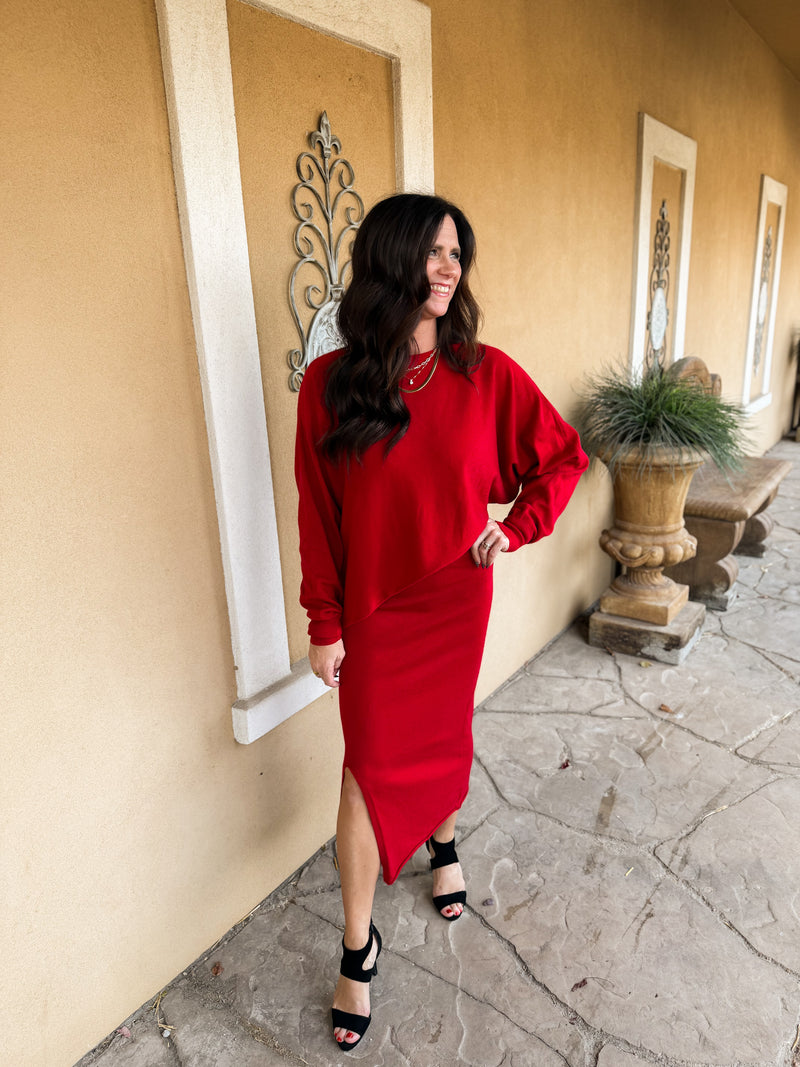 Warm Sweater Set - Red