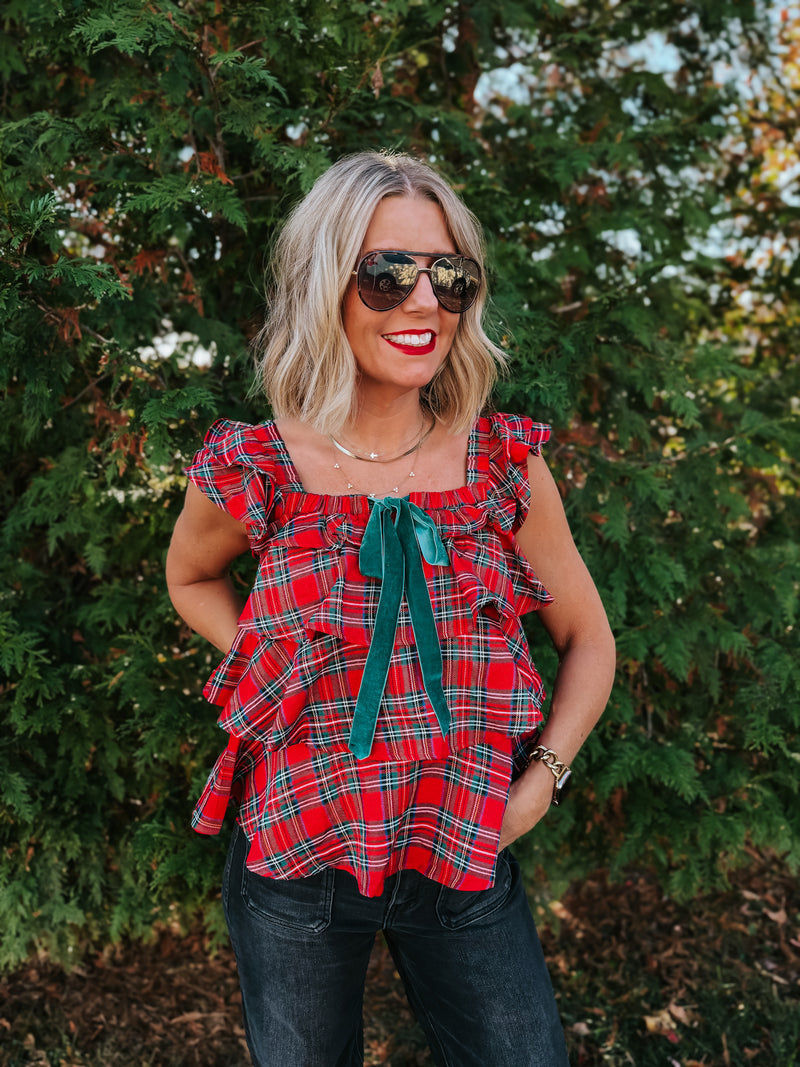 Seasonal Cheer Ruffled Top