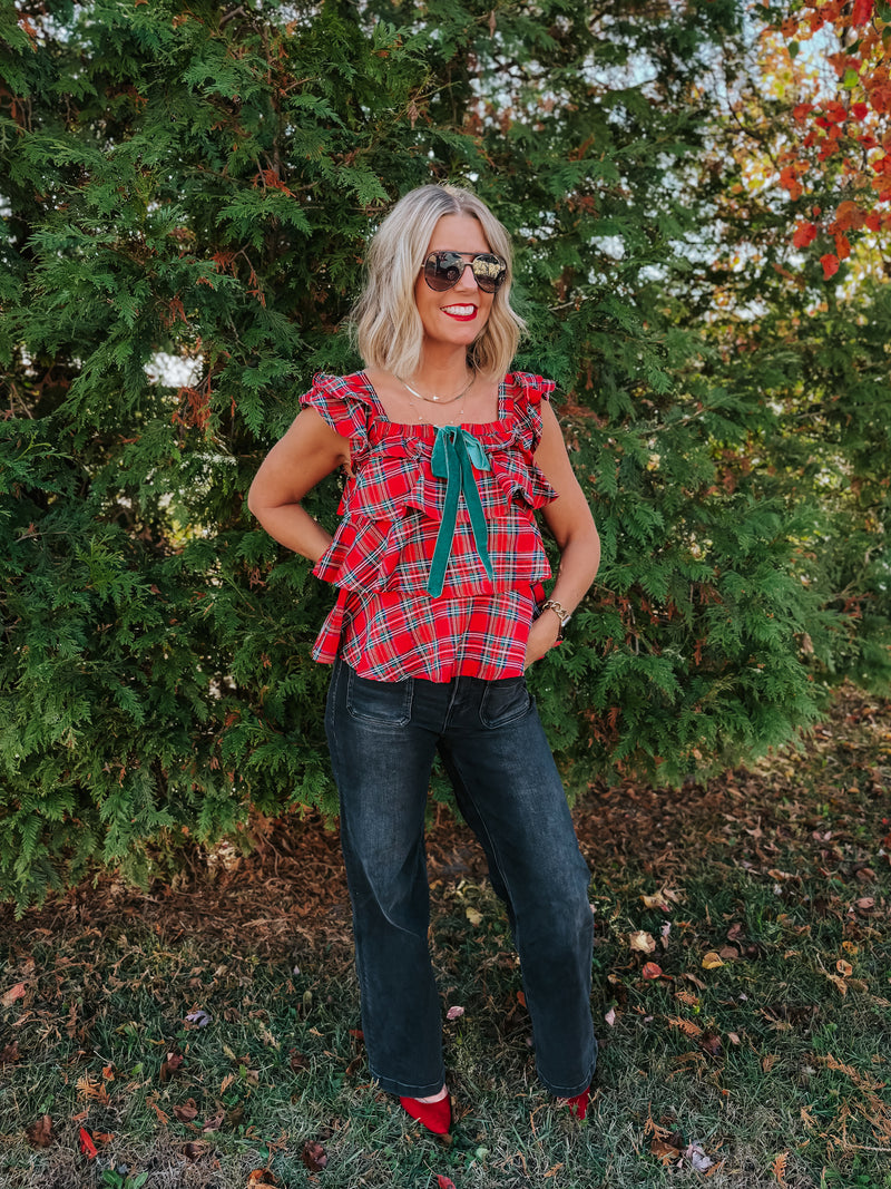 Seasonal Cheer Ruffled Top